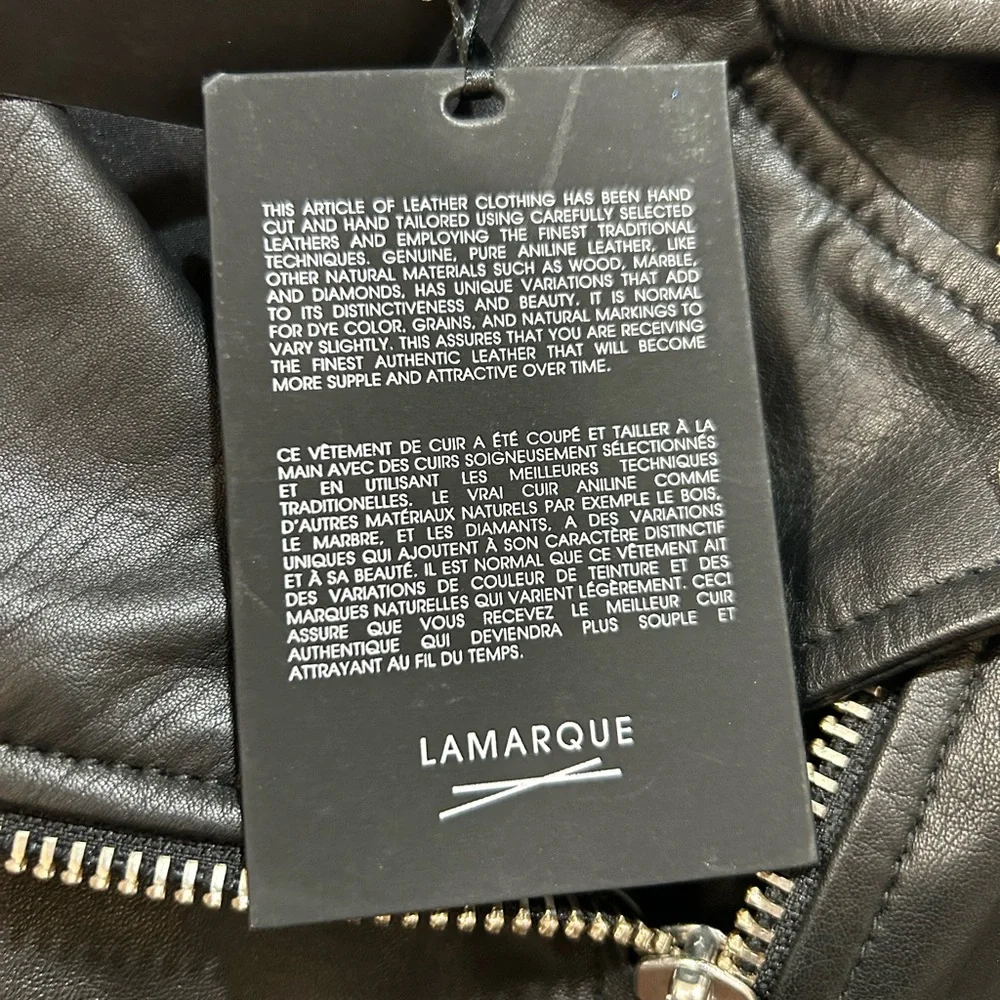 LAMARQUE Black Leather Biker Jacket - Picture 5 of 8